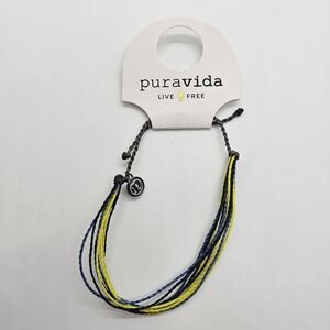 Blue and Yellow Braided Bracelet